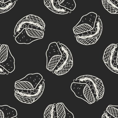 Doodle Sandwich kusursuz desen arkaplanı