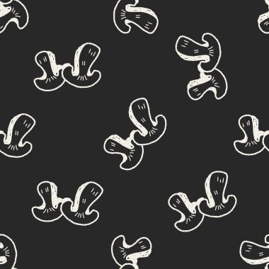 Mantar doodle Dikişsiz desen arka plan