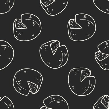 peynir doodle Dikişsiz desen arka plan