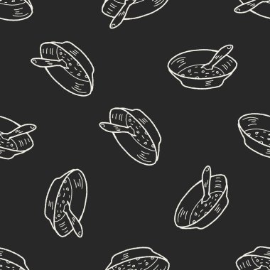 çorba doodle Dikişsiz desen arka plan