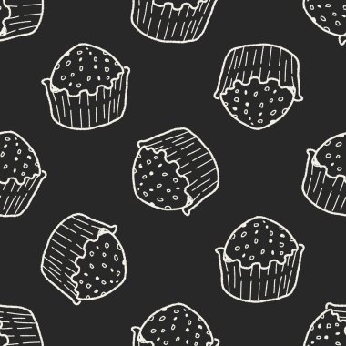 Doodle kek Dikişsiz desen arka plan