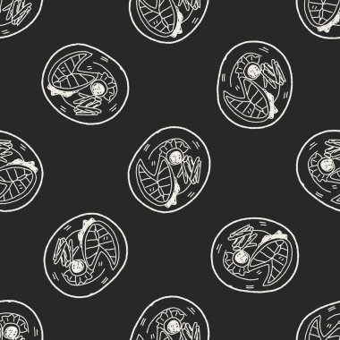 balık yemi doodle Dikişsiz desen arka plan