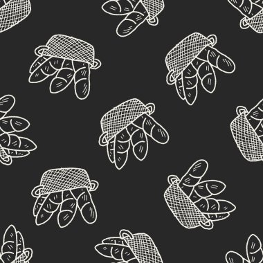 Doodle ekmek Dikişsiz desen arka plan
