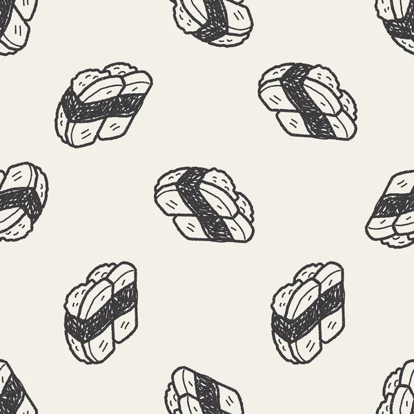 Sushi doodle fond de motif sans couture — Image vectorielle