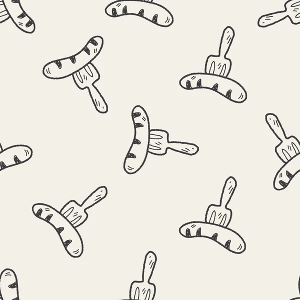 BBQ Doodle nahtlose Muster Hintergrund — Stockvektor