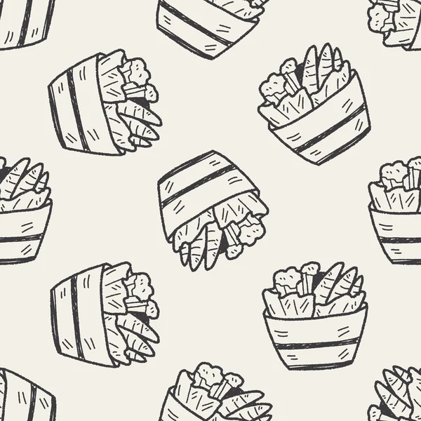 Salade doodle fond de motif sans couture — Image vectorielle