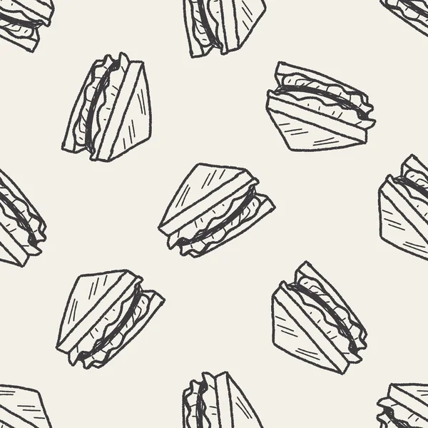 Doodle Sandwich sin costura patrón de fondo — Archivo Imágenes Vectoriales