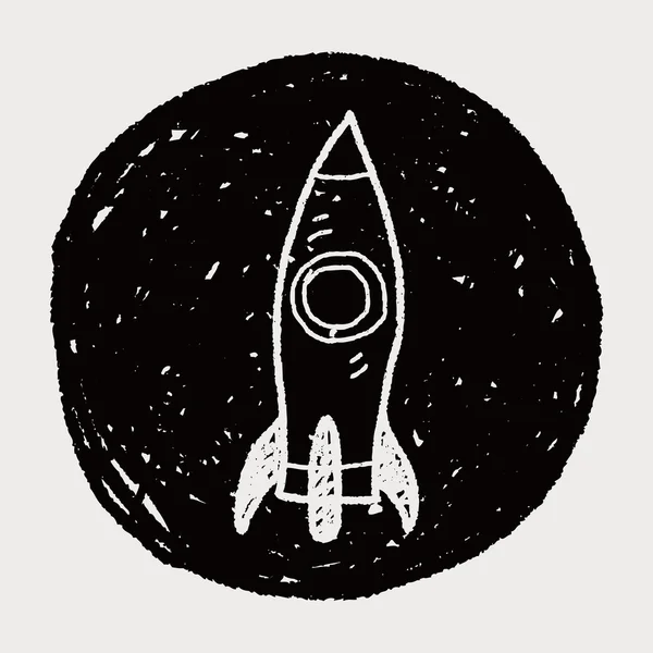 Nave espacial doodle — Vector de stock