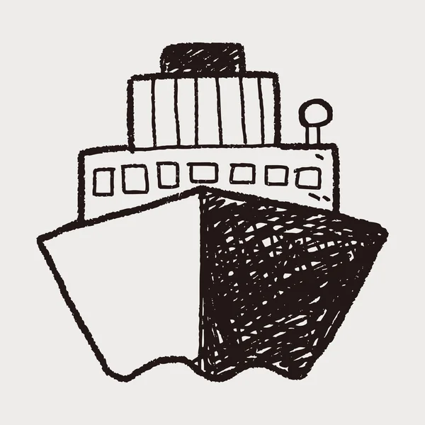 Doodle de barco — Vetor de Stock