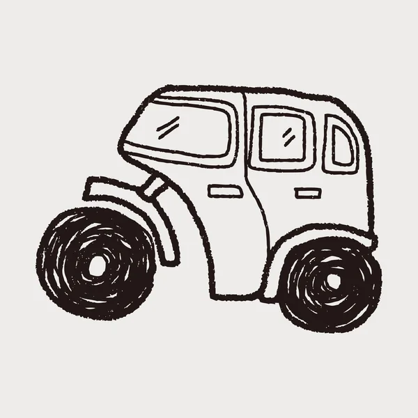 Doodle truk - Stok Vektor