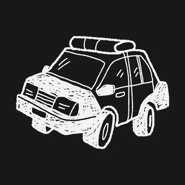 Carro da polícia doodle — Vetor de Stock