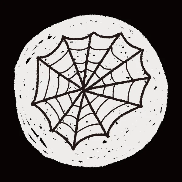 Spider web doodle — Stock vektor