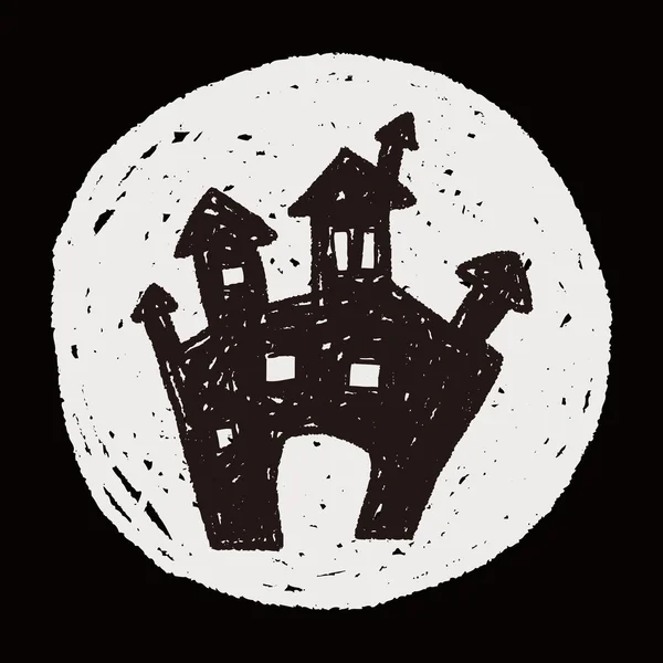 Castello di Halloween doodle — Vettoriale Stock