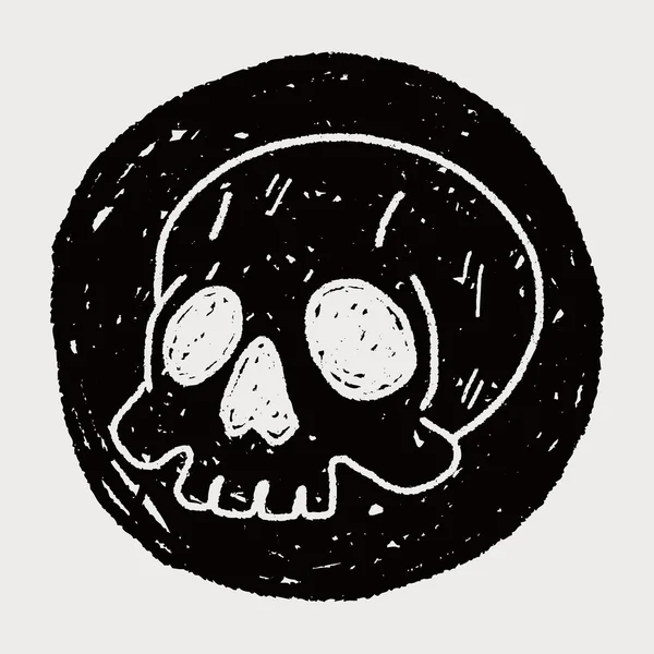 Kafatası doodle — Stok Vektör