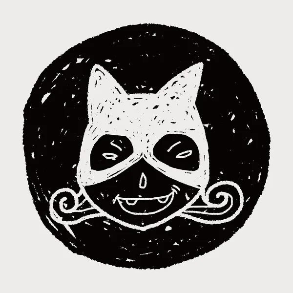 猫的女人涂鸦 — 图库矢量图片