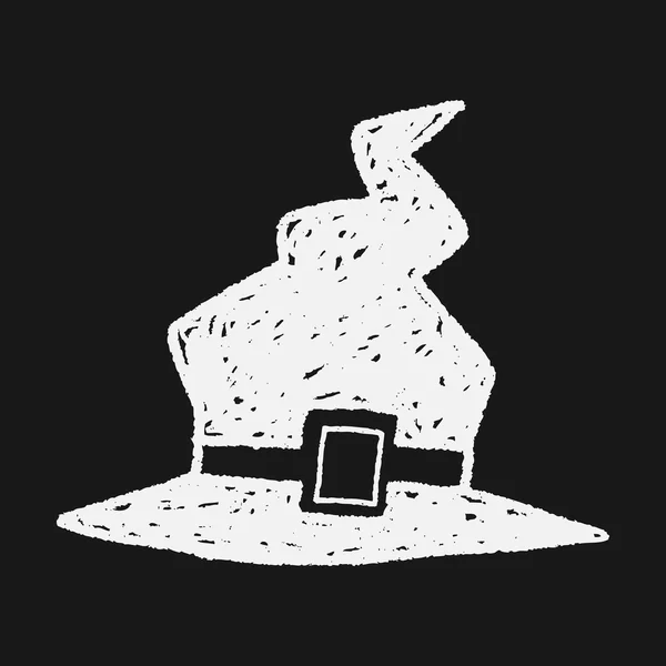 Cadı şapka doodle — Stok Vektör