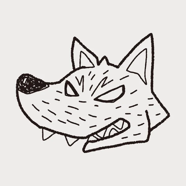 Weerwolf doodle — Stockvector