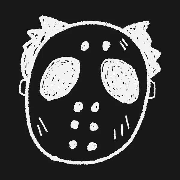 Hallowenn masker doodle — Stockvector