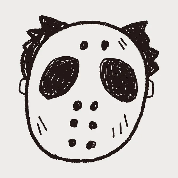 Hallowenn masker doodle — Stockvector