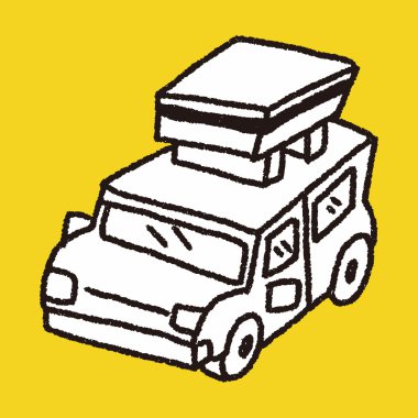 Doodle seyahat araba