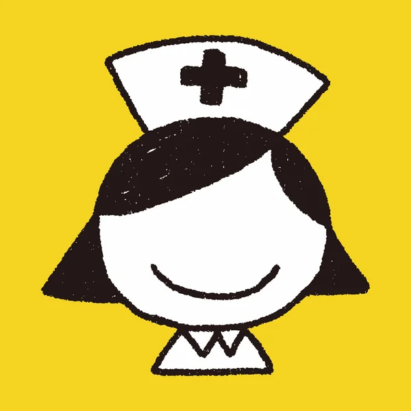 Enfermera de Doodle — Vector de stock