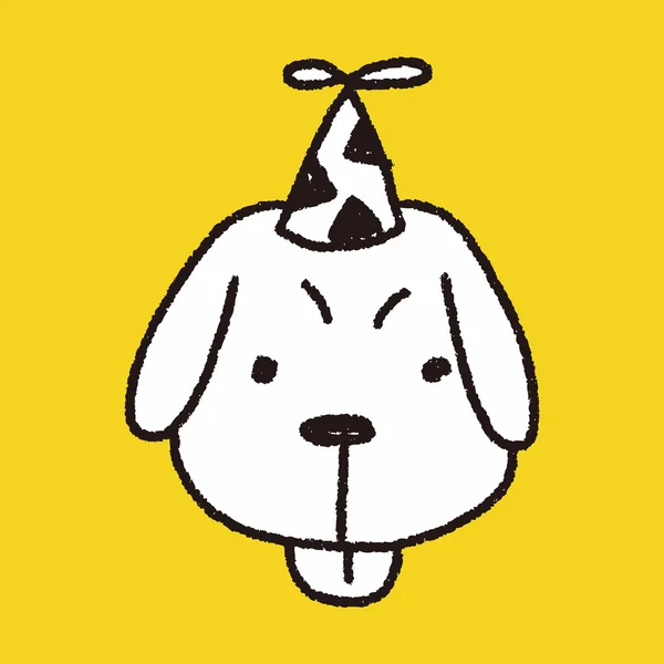 Doodle birthday dog — Stock Vector
