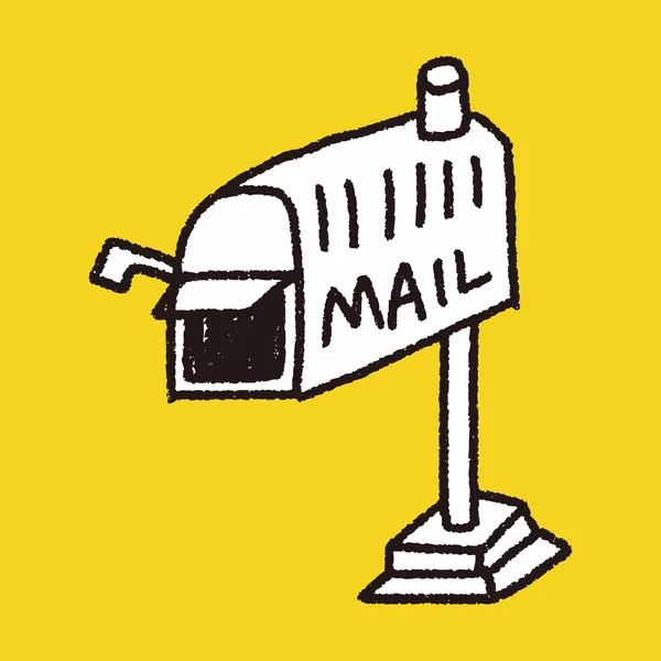 Caixa de correio Doodle — Vetor de Stock
