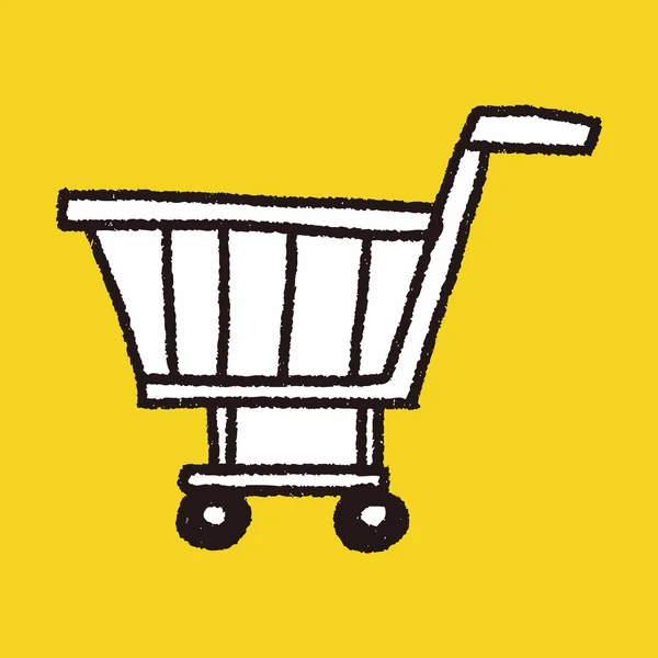 Doodle Carrito de compras — Vector de stock