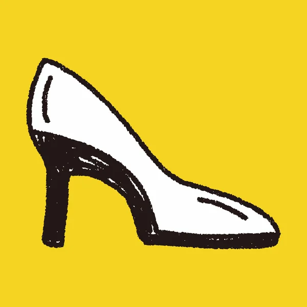 ドゥードルハイヒールの靴 — ストックベクタ