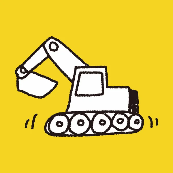 Doodle Excavator — Stock Vector