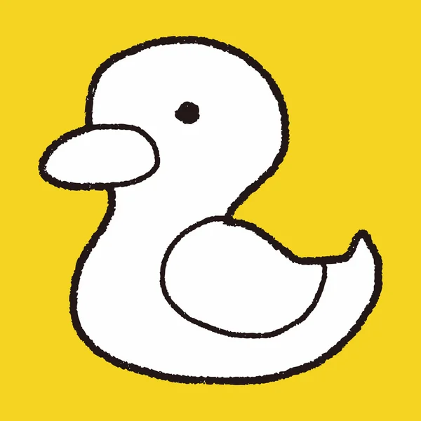 Doodle Yellow Duck — Stock vektor