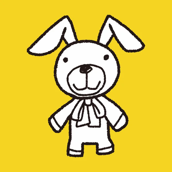 落書き人形ウサギ — ストックベクタ