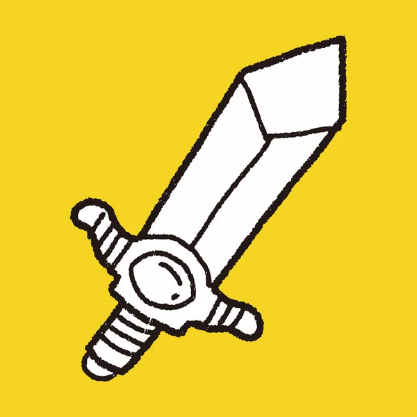 Espada Doodle — Vector de stock