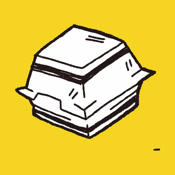 Caja de hamburguesas Doodle — Vector de stock