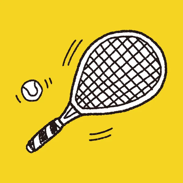 Doodle-Tennisschläger — Stockvektor