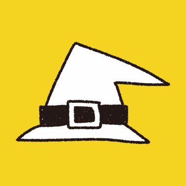 cadının şapka doodle çizim