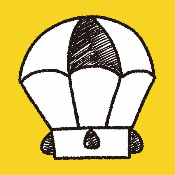 Doodle balão de ar quente — Vetor de Stock