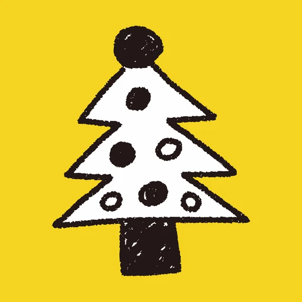 Kerstboom doodle tekening — Stockvector