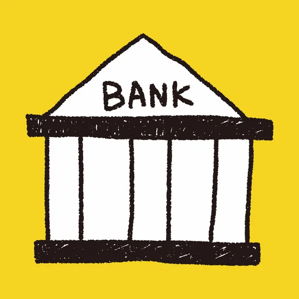 Desenho doodle banco — Vetor de Stock