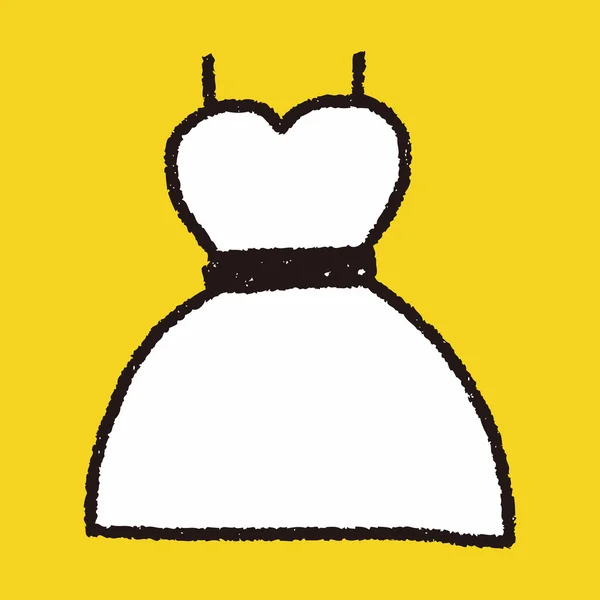 Vestido de dibujo garabato — Vector de stock