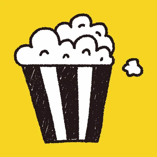 Popcorn doodle ritning — Stock vektor