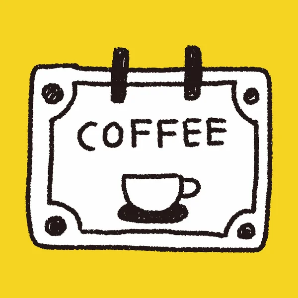 Вивіска кав'ярні каракулі малюнок — стоковий вектор