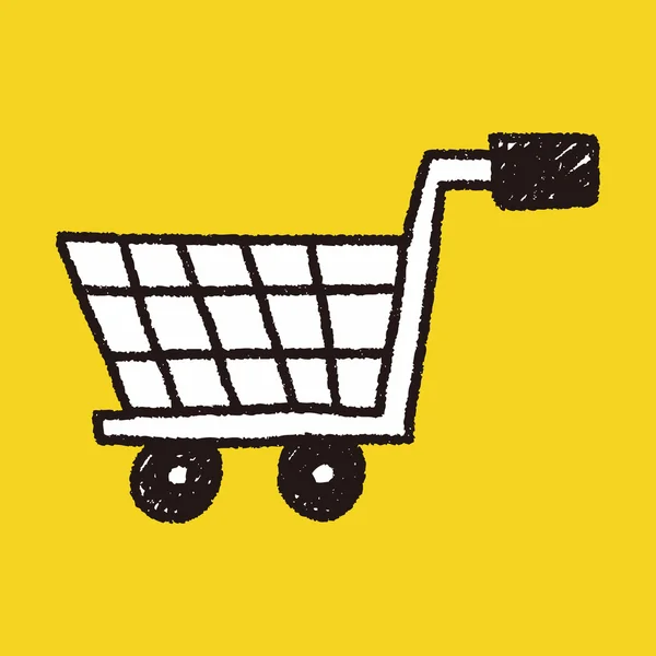 Shopping cart doodle ritning — Stock vektor