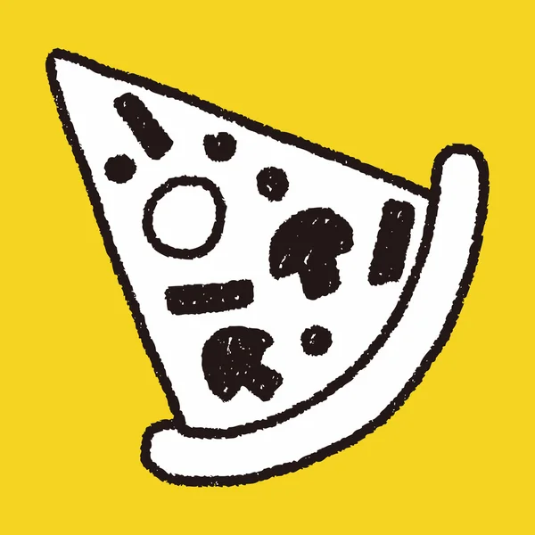 Desenho de doodle pizza —  Vetores de Stock