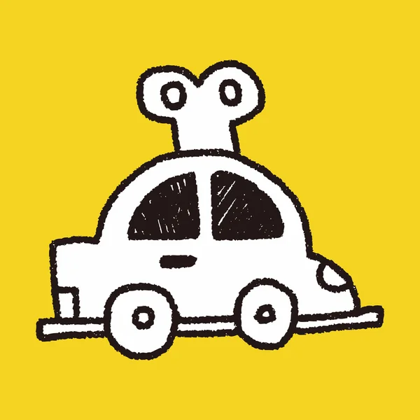 Brinquedo carro doodle desenho — Vetor de Stock