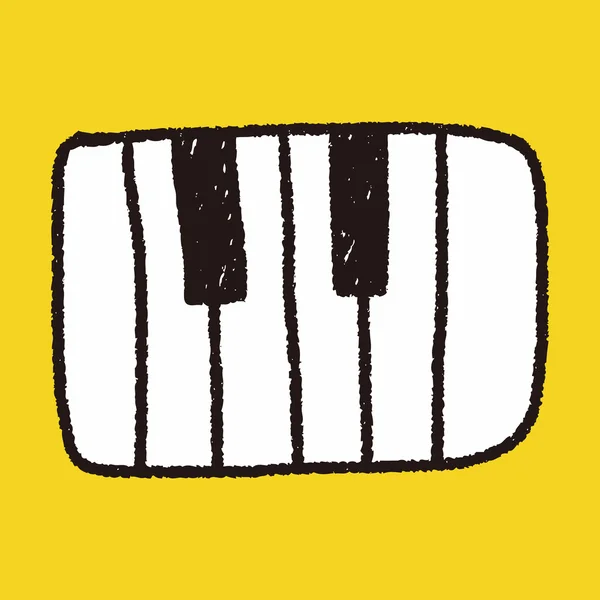 Piyano çizim doodle — Stok Vektör