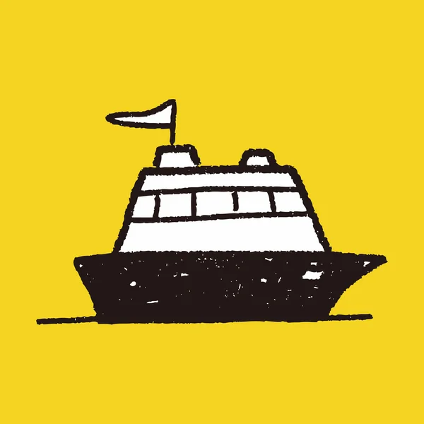 Doodle yacht — Stock vektor