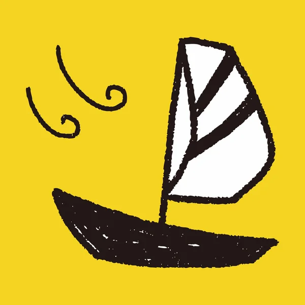 Doodle sailboat — Stock Vector