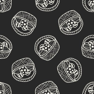 Paskalya yumurtası doodle Dikişsiz desen arka plan