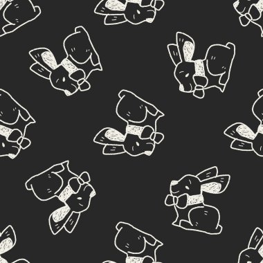 Paskalya tavşanı doodle Dikişsiz desen arka plan